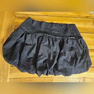 Good Luck Gem Black Ruched Mini Skirt Women’s Size Large Stretch Bodycon